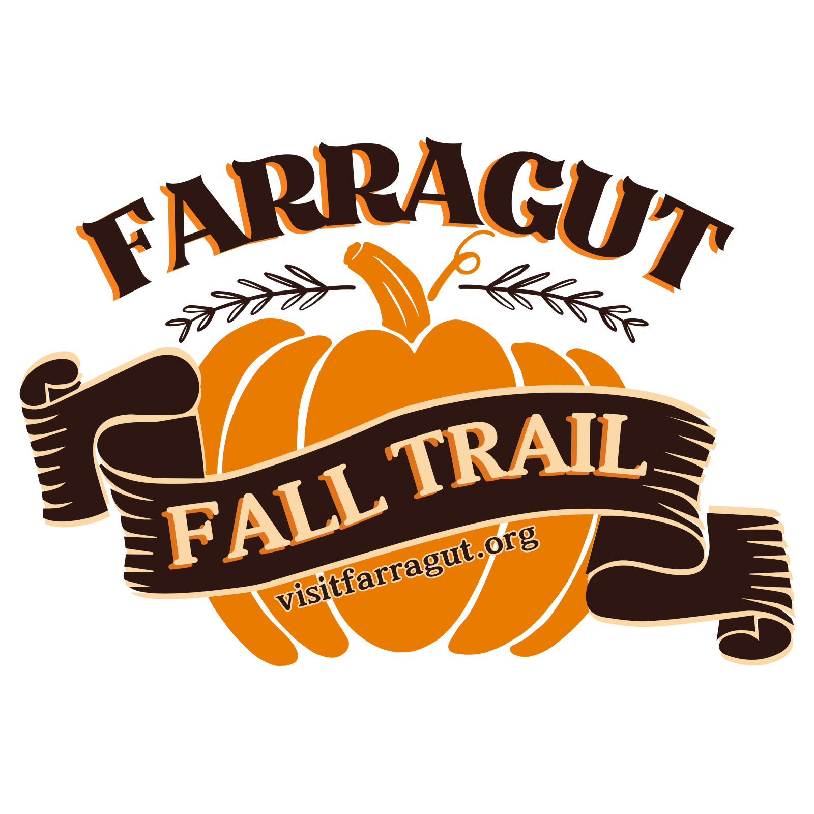Farragut Fall trail logo, with pumpkin.
