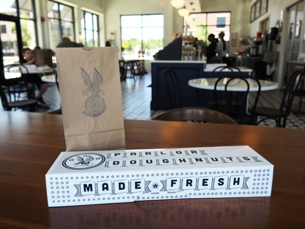 a box of donuts at Parlor Doughnuts